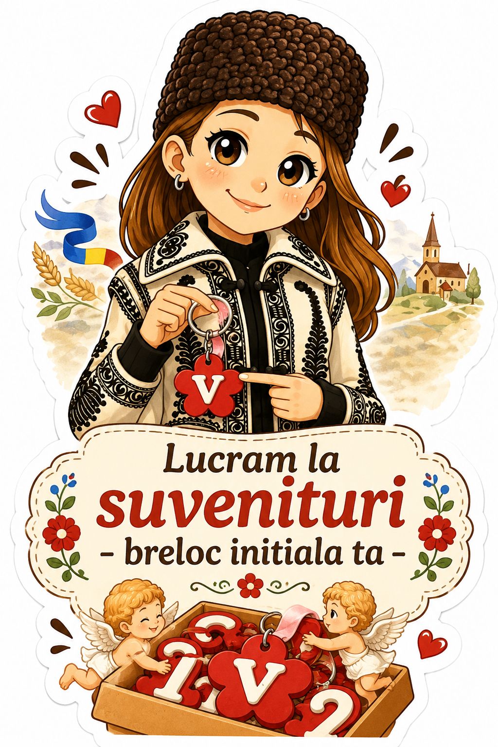 Breloc Initiala in stil trifoi