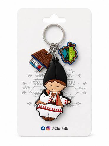 Set Breloc Tradițional Flăcău – Cadou Folk Românesc