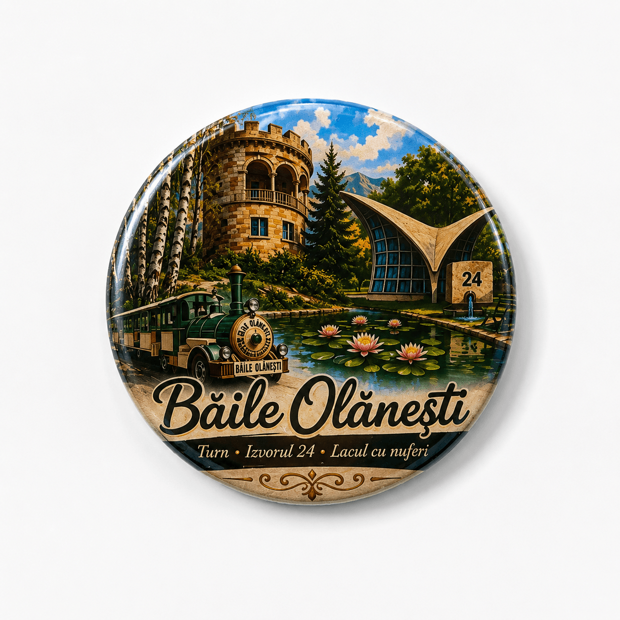Magnet Băile Olănești inspirat din izvoarele și natura stațiunii