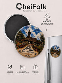 Magnet suvenir  pentru frigider Băile Olănești România CheiFolk