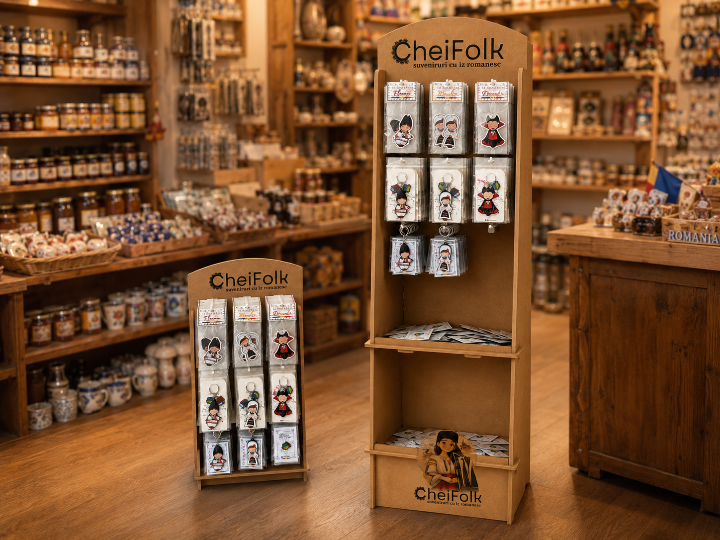 Încarcă clipul video: Video de prezentare CheiFolk cu suveniruri românești și display pentru pensiuni și magazine.
