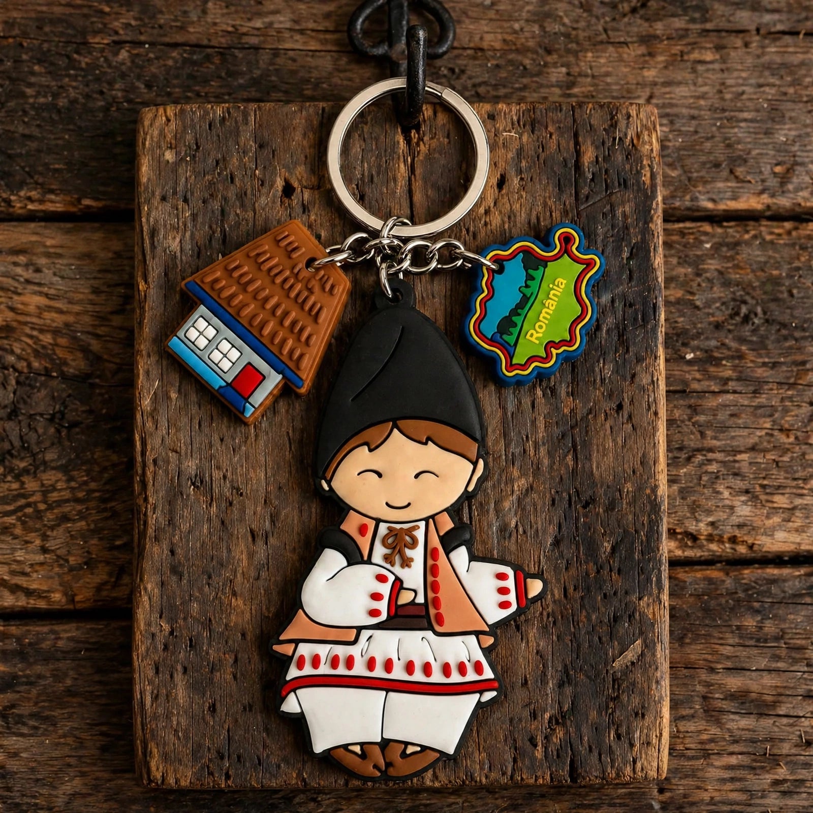 Breloc Flăcău costum popular românesc CheiFolk